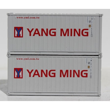 Jacksonville Terminal N Scale Yang Ming 20 ft. Standard Height Container; Pack of 2 JTC205339